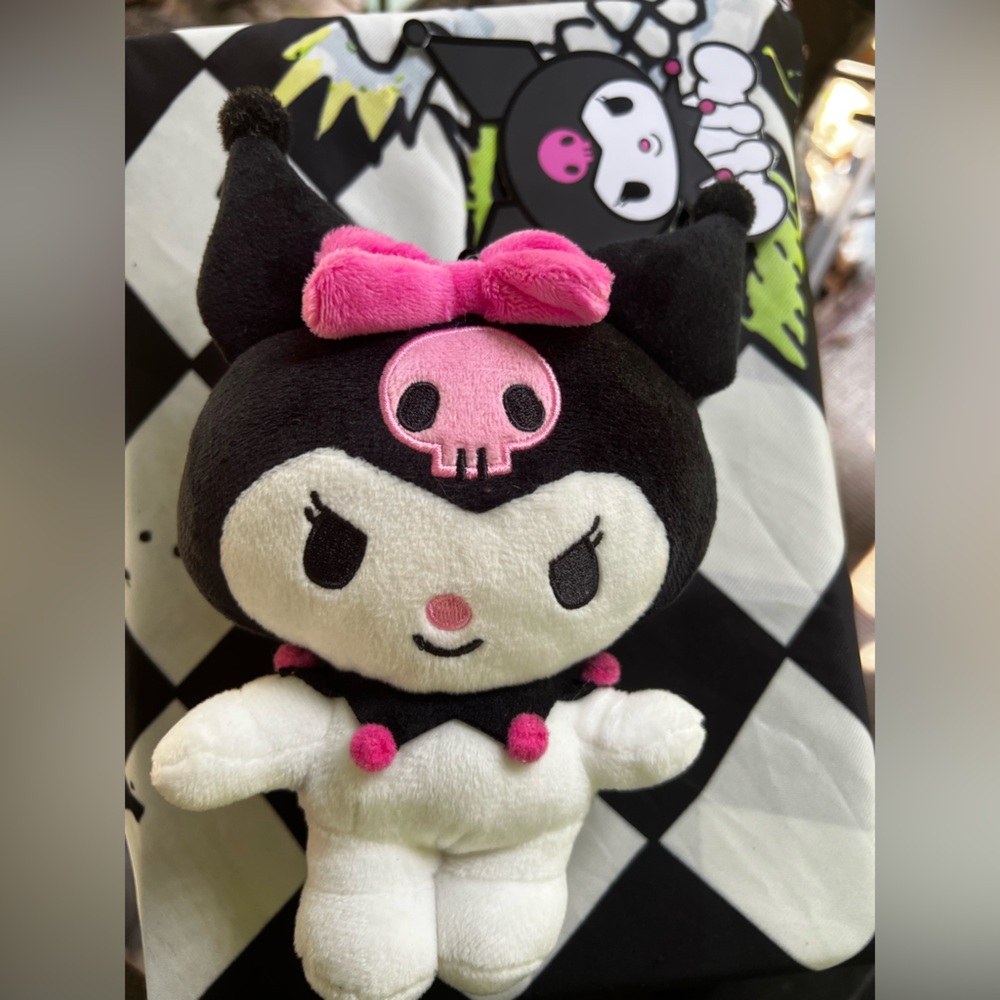 Kuromi Plush Keychain With compartment